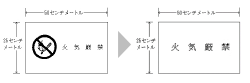 火気厳禁の標識の図記号の削除の説明図